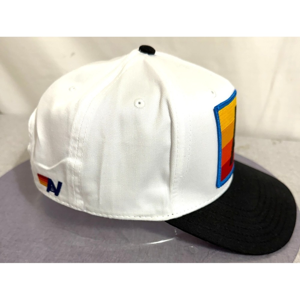 Aviator Nation Black & White LOGO RAINBOW VINTAGE LOW RISE TWILL TRUCKER HAT NWT - Picture 4 of 9
